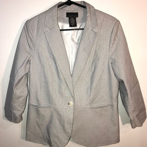Light Gray Blazer with Padded Shoulders